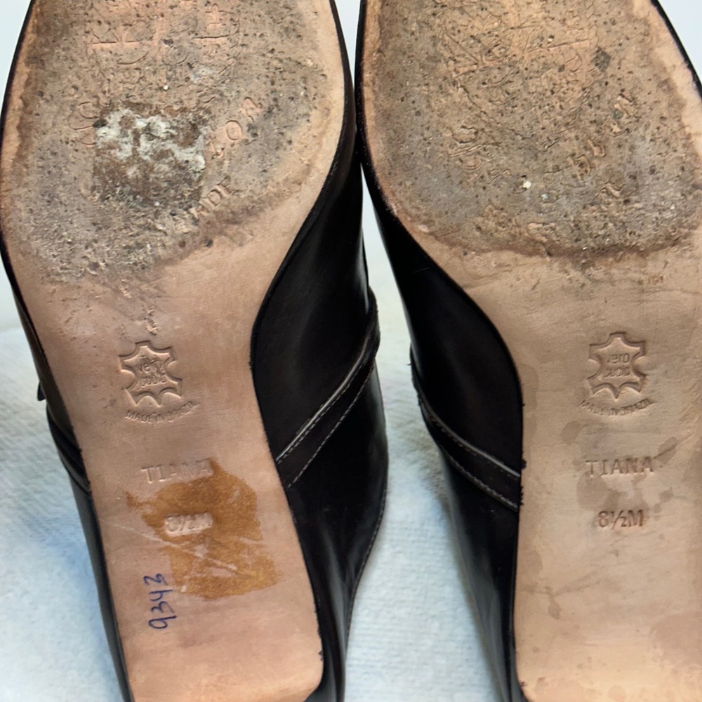 Brighton Tiana Mules Women 8.5M Brown Croc Embossed Buckle Heel Excellent - Picture 9 of 10